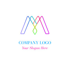logo on the theme of monogram with letter in a minimalist style.

