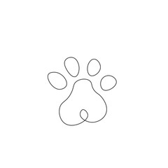 One line drawing vector illustration of a paw pad
