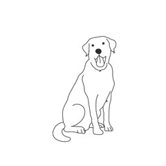 One line drawing. Dog Vector illustration. Labrador Retriever breed