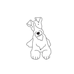 One line drawing. Dog Vector illustration.  Wire Fox Terrier breed