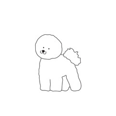 One line drawing. Dog Vector illustration. Bichons Frises breed