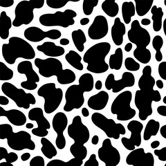 Seamless dalmatian fur animal print. Animal skin pattern. Stained background. Vector illustration.
