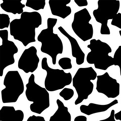 Seamless dalmatian fur animal print. Animal skin pattern. Stained background. Vector illustration.