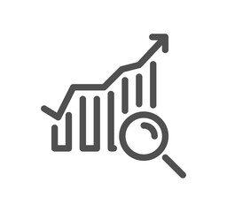 Data analysis related icon outline and linear symbol.