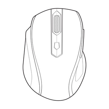 recommend clip art: Computer mouse outline drawing vector, Computer Mouse in a sketch style, Computer Mouse training template outline, vector Illustration.