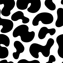Seamless dalmatian fur animal print. Animal skin pattern. Stained background. Vector illustration.