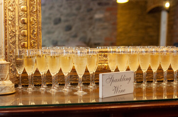 sparkling wine at a wedding