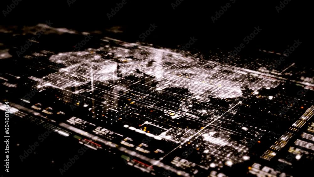 Aufkleber advanced motion graphic digital map data matrix cyber environment simulation big data analytic artif