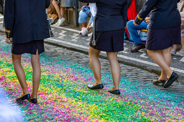 Procession of Santo Cristo dos Milagres, in Ponta Delgada at Azores islands.
