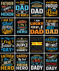 Father's day bundle t shirt design, father's day typography t shirt bundle design, father's day quotes, SVG, vintage, creative, awesome, dad cut files, Father's day quotes t shirt designs bundle,