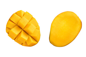 Beautiful delicious mango isolated on white table background.