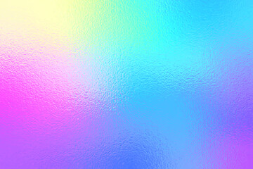 Rainbow unicorn background with glass effect, abstract foil texture for web use.