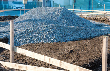 住宅の建築現場、建設現場、工事現場
