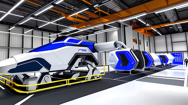Futuristic vehicles showcase hi tech environment (3D Illustration) generative ai