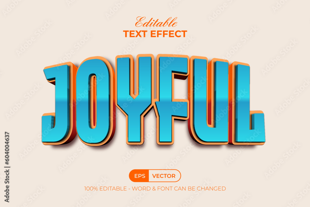 Poster 3d text effect style. editable text effect.