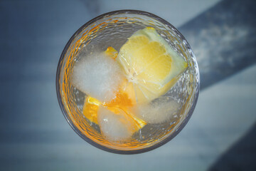 glass of water with ice