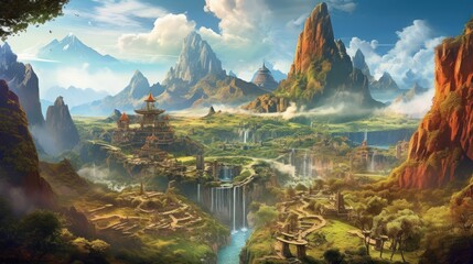 Fototapeta Fantasy Landscape Game Art obraz