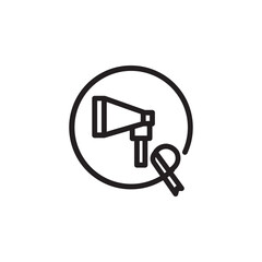 Aids Awareness Cancer Outline Icon