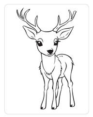Cute Animals Coloring Pages, Animals Illustrations, Black and white Coloring Pages.