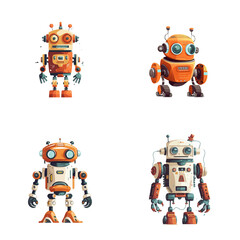 Set of robot characters , construction, medical, firefighter robot	
