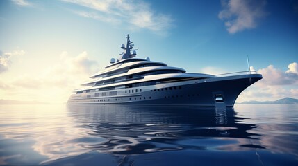 Fototapeta na wymiar Extremely detailed and realistic high resolution 3D illustration of a luxury super yacht Generative AI