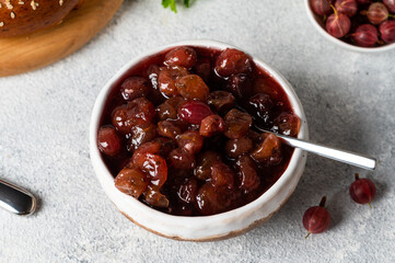 gooseberry jam. Organic marmalade. Berry jam or Berry confiture