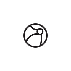 Beach Sea Vacation Outline Icon