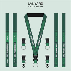 Green Lanyard Template With Text 