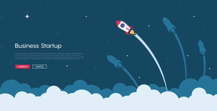 Business startup banner vector.