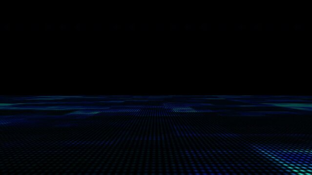 3D animation. Abstract technology background. Futuristic cyberspace, data, hi tech concept. Virtual space. Looped stock animation motion graphics design. Footage backdrop, wallpaper, screensaver