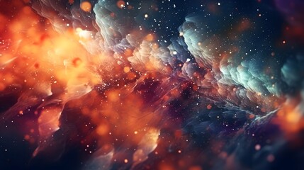 Fototapeta na wymiar Generative AI. Multicolored nebulae or clouds 