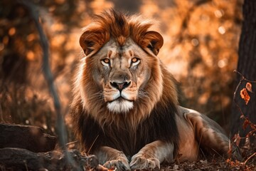 Fototapeta premium lion in the wild