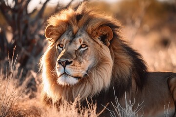 Obraz na płótnie Canvas lion in the wild