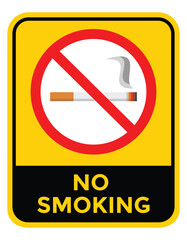 no smoking sign or icon, red and white color, vector illustration