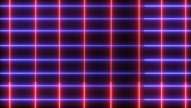 Animated purple color neon wave lines motion background