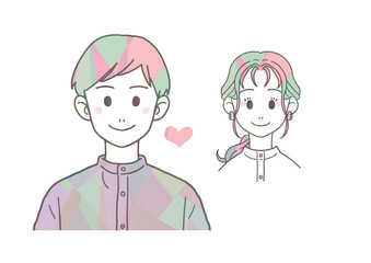 片思い中のスタンドカラーの男性（マルチカラー）