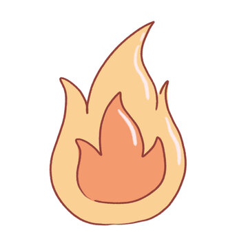 burning flame hand drawn