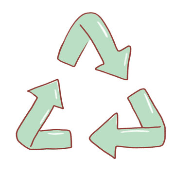 recycling symbol hand drawn