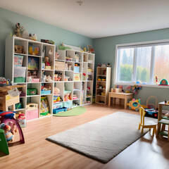 Freshly Cleaned and Decluttered Playroom: Family-Friendly Oasis by Professional Home Cleaning Company