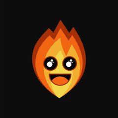 Red flames cartoon premium vector suitable for icon, logo and etc