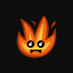 Red flames cartoon premium vector suitable for icon, logo and etc