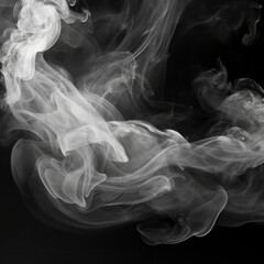 white smoke on black background Generative AI