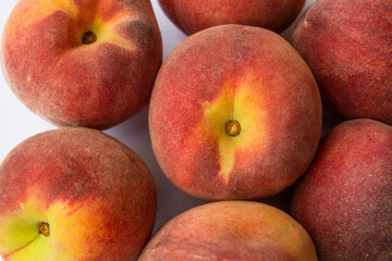 bunch of peaches on a white background. turkish peach