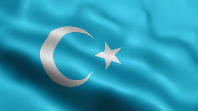 3D animation loop Uyghur flag