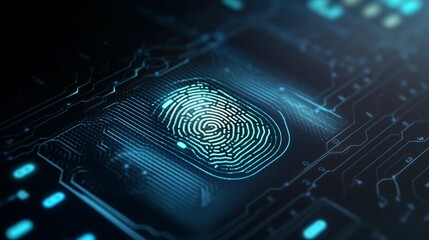 Biometric Fingerprint Scanning for Digital Security and Identity Concept. Generative AI.	