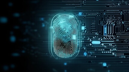 Biometric Fingerprint Scanning for Digital Security and Identity Concept. Generative AI.	