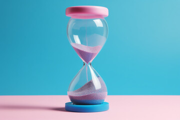 A pink and blue hourglass