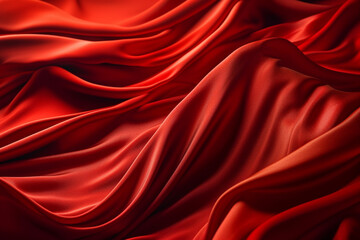 Fototapeta premium Red silk fabric