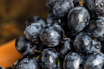 Fresh sweet washed blue grapes