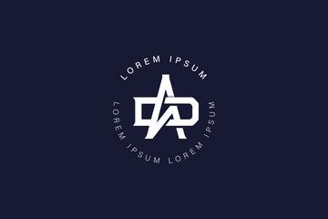 AD modern illustration typography logo design, ad retro logo, ad lettering, ad initials, monogram ad letter design for company